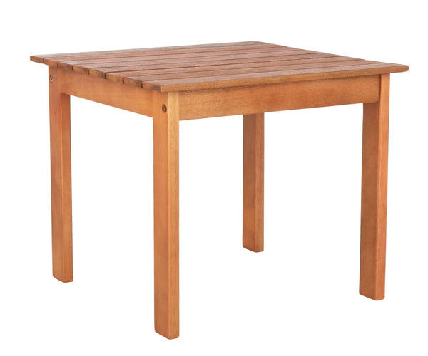 Safavieh RANDOR Outdoor Eucalyptus End Table - Elegant Natural Finish for Patios, Decks & Poolside Relaxation PAT7059A
