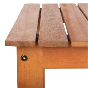 Safavieh RANDOR Outdoor Eucalyptus End Table - Elegant Natural Finish for Patios, Decks & Poolside Relaxation PAT7059A