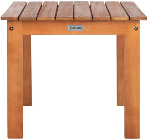 Safavieh RANDOR Outdoor Eucalyptus End Table - Elegant Natural Finish for Patios, Decks & Poolside Relaxation PAT7059A