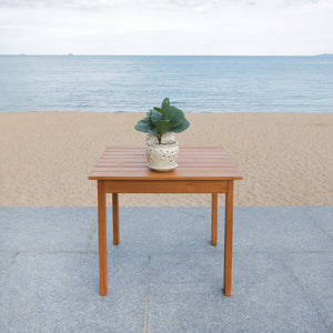 Safavieh RANDOR Outdoor Eucalyptus End Table - Elegant Natural Finish for Patios, Decks & Poolside Relaxation PAT7059A