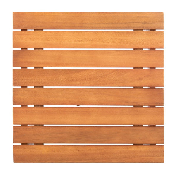 Safavieh RANDOR Outdoor Eucalyptus End Table - Elegant Natural Finish for Patios, Decks & Poolside Relaxation PAT7059A