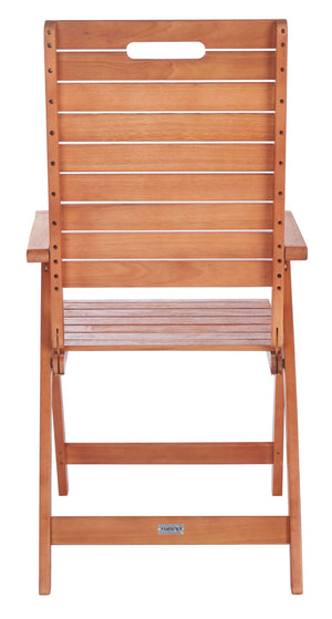 Safavieh RENCE Multi-Position Folding Chairs - Chic Eucalyptus Wood Design for Stylish Indoor & Outdoor Use PAT7060A-SET2