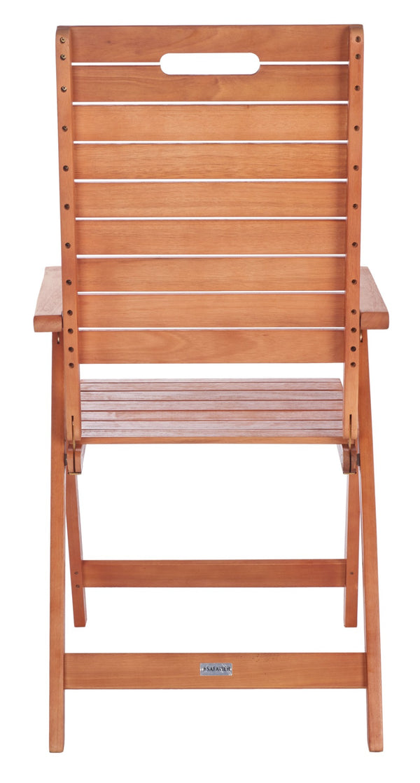 Safavieh RENCE Multi-Position Folding Chairs - Chic Eucalyptus Wood Design for Stylish Indoor & Outdoor Use PAT7060A-SET2