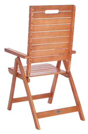 Safavieh RENCE Multi-Position Folding Chairs - Chic Eucalyptus Wood Design for Stylish Indoor & Outdoor Use PAT7060A-SET2