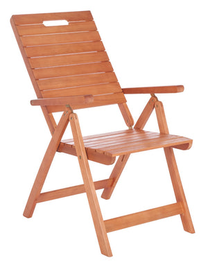Safavieh RENCE Multi-Position Folding Chairs - Chic Eucalyptus Wood Design for Stylish Indoor & Outdoor Use PAT7060A-SET2