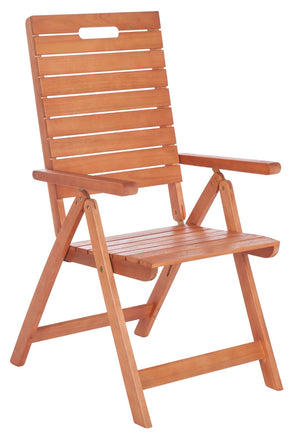 Safavieh RENCE Multi-Position Folding Chairs - Chic Eucalyptus Wood Design for Stylish Indoor & Outdoor Use PAT7060A-SET2