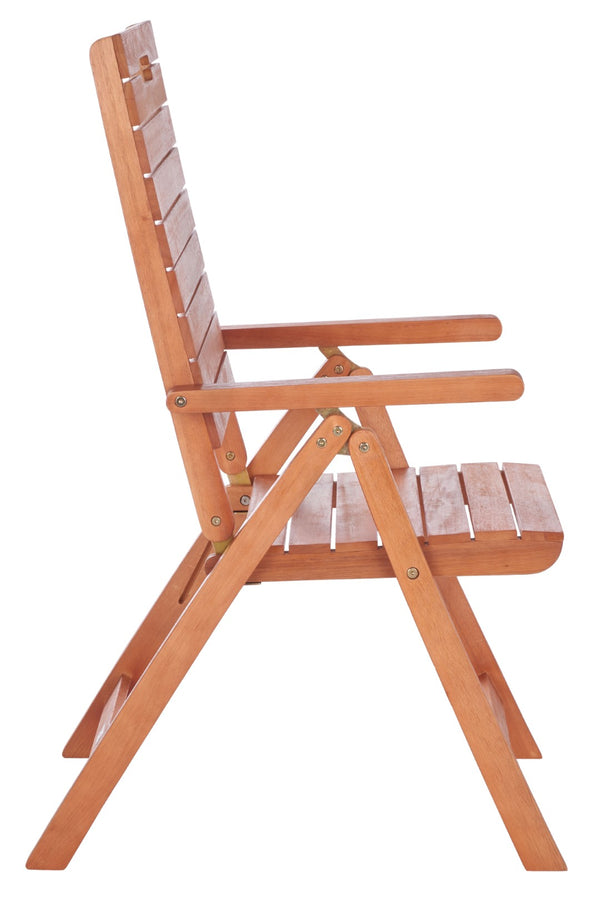 Safavieh RENCE Multi-Position Folding Chairs - Chic Eucalyptus Wood Design for Stylish Indoor & Outdoor Use PAT7060A-SET2