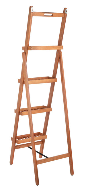 Safavieh GRENTON 4-Tier Folding Shelf - Natural Wood Finish for Versatile Indoor/Outdoor Storage & Display PAT7063A