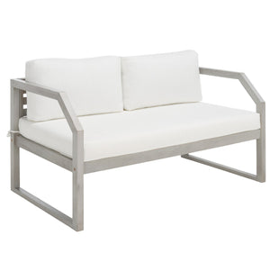 Safavieh Dren 4 Piece Living Set XII23 Grey / Beige  Galvanized Steel PAT7067B