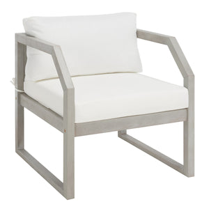 Safavieh Dren 4 Piece Living Set XII23 Grey / Beige  Galvanized Steel PAT7067B