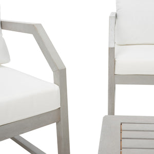 Safavieh Dren 4 Piece Living Set XII23 Grey / Beige  Galvanized Steel PAT7067B