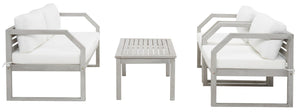 Safavieh Dren 4 Piece Living Set XII23 Grey / Beige  Galvanized Steel PAT7067B