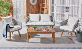 Safavieh Prester 4Piece Living Set Grey Rope/Beige Cushion/Natural Legs PAT7073A