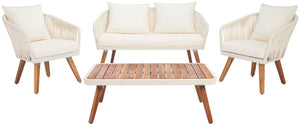 Safavieh Ransin 4Piece Living Set Beige/Beige/Natural Legs PAT7074D