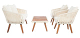 Safavieh Ransin 4Piece Living Set Beige/Beige/Natural Legs PAT7074D