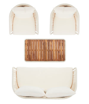 Safavieh Ransin 4Piece Living Set Beige/Beige/Natural Legs PAT7074D