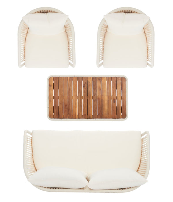 Safavieh Ransin 4Piece Living Set Beige/Beige/Natural Legs PAT7074D