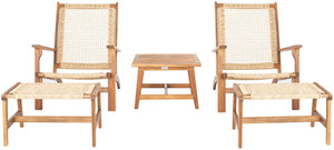 Safavieh CHANTELLE Outdoor Living Set - Modern Coastal Design for Patios, Decks, and Poolside Relaxation Natural / Natural PAT7076A