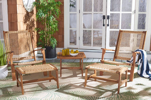 Safavieh CHANTELLE Outdoor Living Set - Modern Coastal Design for Patios, Decks, and Poolside Relaxation Natural / Natural PAT7076A