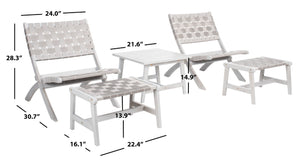 Safavieh DARRYL Living Set - Stylish Acacia Wood Outdoor Ensemble for Comfortable Patio Relaxation & Enjoyment Grey / Grey PAT7078B