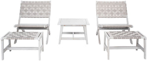 Safavieh DARRYL Living Set - Stylish Acacia Wood Outdoor Ensemble for Comfortable Patio Relaxation & Enjoyment Grey / Grey PAT7078B