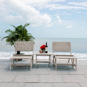Safavieh DARRYL Living Set - Stylish Acacia Wood Outdoor Ensemble for Comfortable Patio Relaxation & Enjoyment Grey / Grey PAT7078B