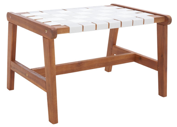 Safavieh DARRYL Living Set - Stylish Acacia Wood Outdoor Ensemble for Comfortable Patio Relaxation & Enjoyment Natural / White PAT7078D