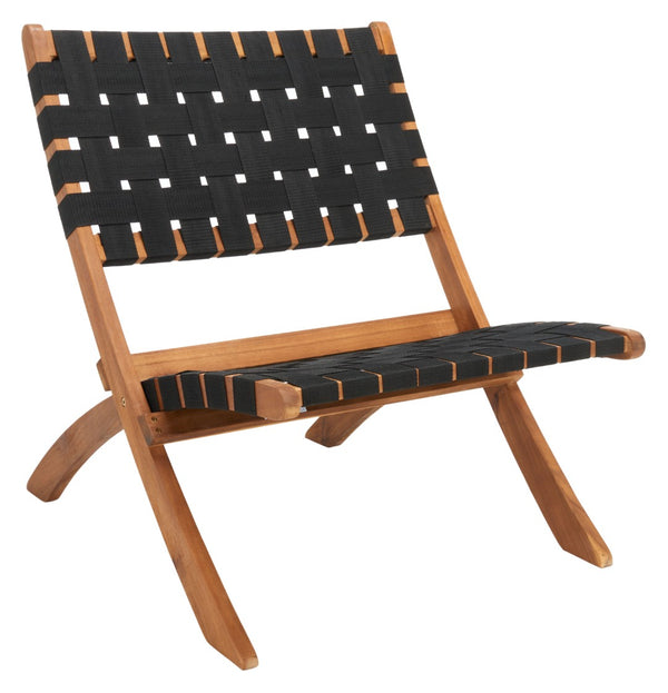 Safavieh DARRYL Living Set - Stylish Acacia Wood Outdoor Ensemble for Comfortable Patio Relaxation & Enjoyment Natural / Black PAT7078E
