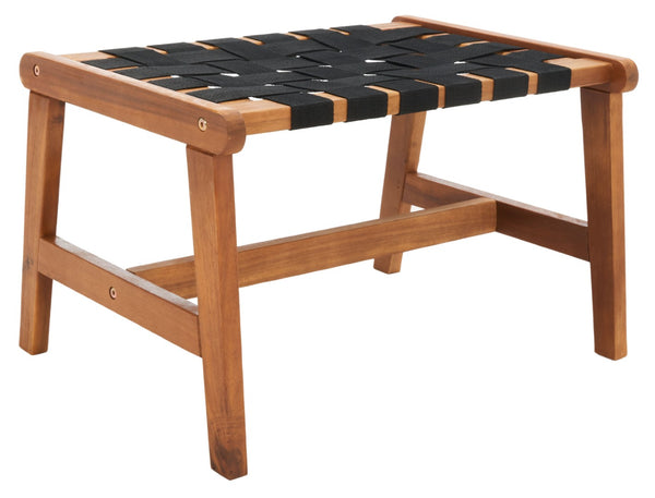 Safavieh DARRYL Living Set - Stylish Acacia Wood Outdoor Ensemble for Comfortable Patio Relaxation & Enjoyment Natural / Black PAT7078E