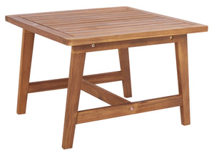 Safavieh DARRYL Living Set - Stylish Acacia Wood Outdoor Ensemble for Comfortable Patio Relaxation & Enjoyment Natural / Black PAT7078E