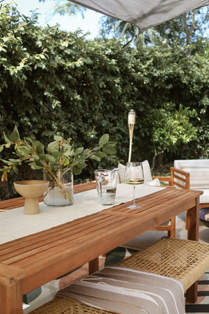 Safavieh AQUINA 3-Piece Patio Dining Set - Stylish Acacia Wood and Rattan for Outdoor Relaxation & Elegance Natural / Natural PAT7081A