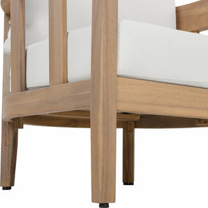 Safavieh Owen Solid Oak Frame Club Chair Set with Ivory Upholstery for Dining or Living Rooms PAT7085B-SET2