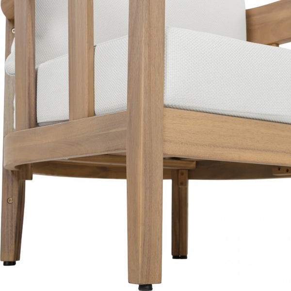 Safavieh Owen Solid Oak Frame Club Chair Set with Ivory Upholstery for Dining or Living Rooms PAT7085B-SET2