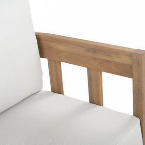 Safavieh Owen Solid Oak Frame Club Chair Set with Ivory Upholstery for Dining or Living Rooms PAT7085B-SET2