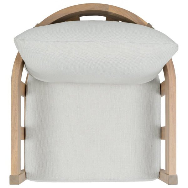 Safavieh Owen Solid Oak Frame Club Chair Set with Ivory Upholstery for Dining or Living Rooms PAT7085B-SET2