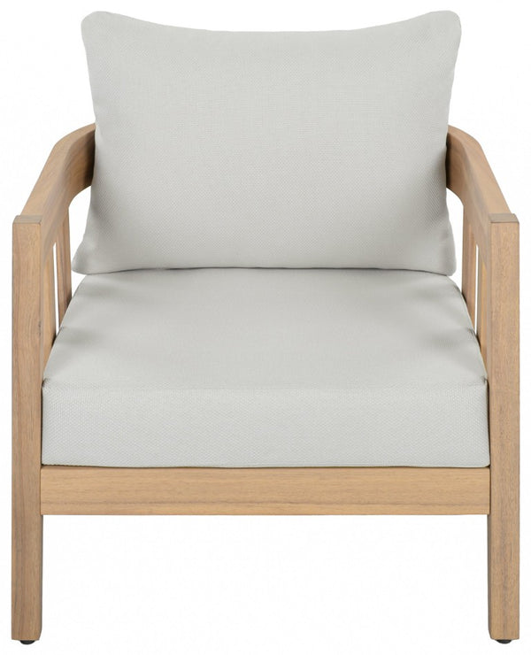 Safavieh Owen Solid Oak Frame Club Chair Set with Ivory Upholstery for Dining or Living Rooms PAT7085B-SET2
