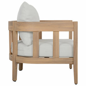 Safavieh Owen Solid Oak Frame Club Chair Set with Ivory Upholstery for Dining or Living Rooms PAT7085B-SET2