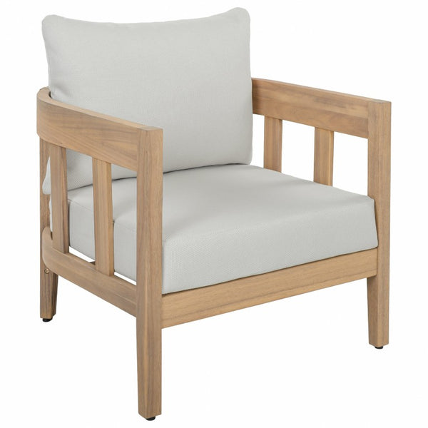Safavieh Owen Solid Oak Frame Club Chair Set with Ivory Upholstery for Dining or Living Rooms PAT7085B-SET2