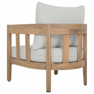 Safavieh Owen Solid Oak Frame Club Chair Set with Ivory Upholstery for Dining or Living Rooms PAT7085B-SET2