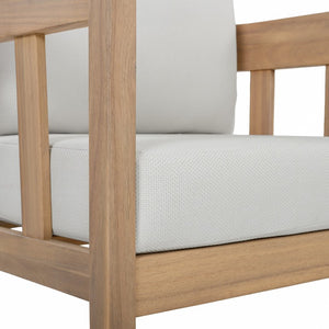 Safavieh Owen Solid Oak Frame Club Chair Set with Ivory Upholstery for Dining or Living Rooms PAT7085B-SET2