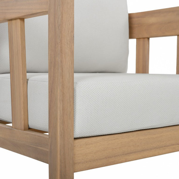 Safavieh Owen Solid Oak Frame Club Chair Set with Ivory Upholstery for Dining or Living Rooms PAT7085B-SET2