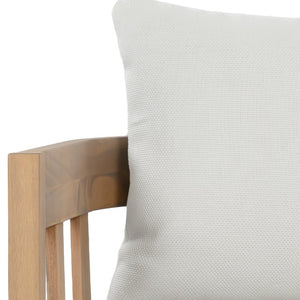 Safavieh Owen Loveseat and Side Table Set Warm Oak Frame Ivory Upholstered Transitional Seating PAT7086B