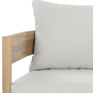 Safavieh Theo Loveseat and Side Table Set with Oak Frame and Ivory Upholstered Seat OAK/IVORY PAT7088B