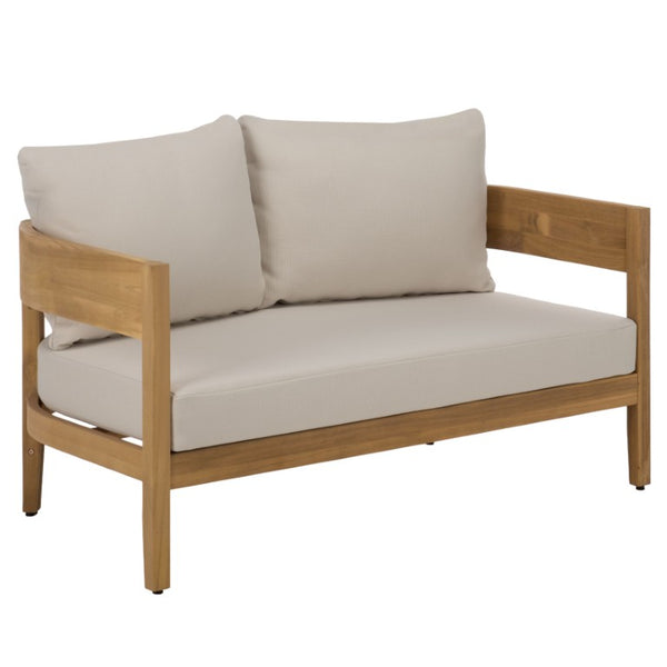 Safavieh Theo Loveseat and Side Table Set with Oak Frame and Ivory Upholstered Seat OAK/IVORY PAT7088B