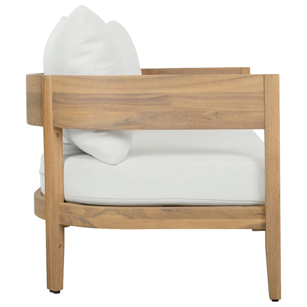 Safavieh Theo Loveseat and Side Table Set with Oak Frame and Ivory Upholstered Seat OAK/IVORY PAT7088B