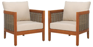 Safavieh Amanda Chair Set Of 2 - Set of 2 Natural / Taupe PAT7089A-SET2