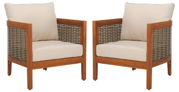 Safavieh Amanda Chair Set Of 2 - Set of 2 Natural / Taupe PAT7089A-SET2
