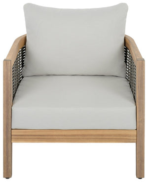 Safavieh Amanda Ivory Upholstered Club Chair Set with Oak Wood Frame for Living and Dining Rooms Oak/Ivory PAT7089B-SET2