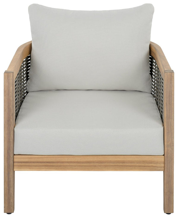 Safavieh Amanda Ivory Upholstered Club Chair Set with Oak Wood Frame for Living and Dining Rooms Oak/Ivory PAT7089B-SET2