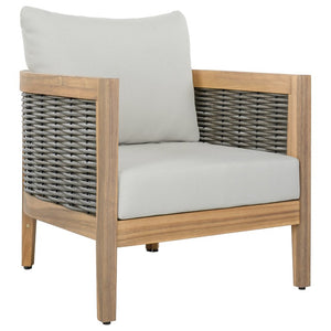 Safavieh Amanda Ivory Upholstered Club Chair Set with Oak Wood Frame for Living and Dining Rooms Oak/Ivory PAT7089B-SET2